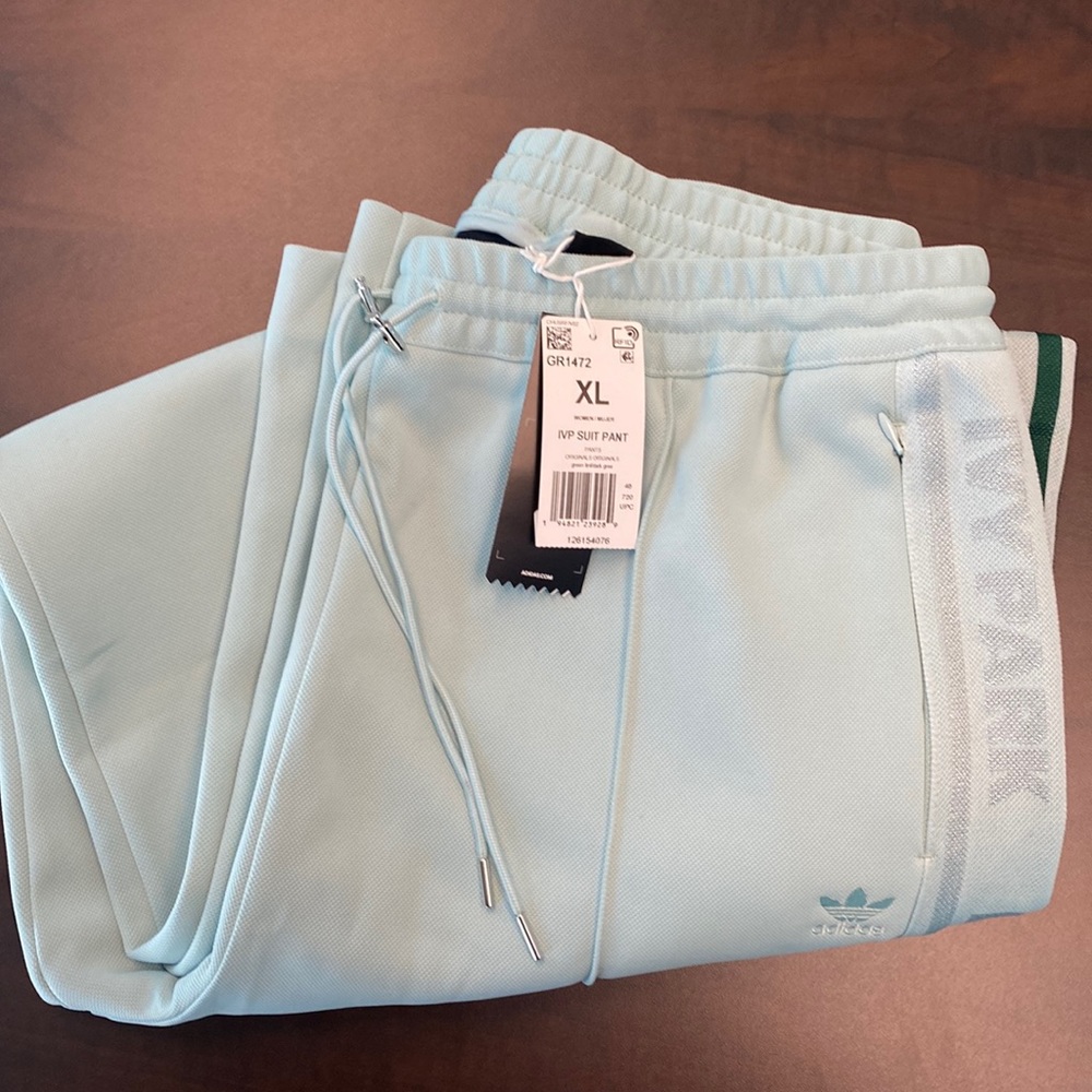 NWT Adidas Ivy Park 3 Stripes Suit Pants Green Tint/Dark Green /X-Large